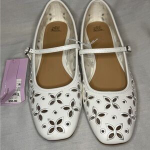 Target White Floral Cutout Flats